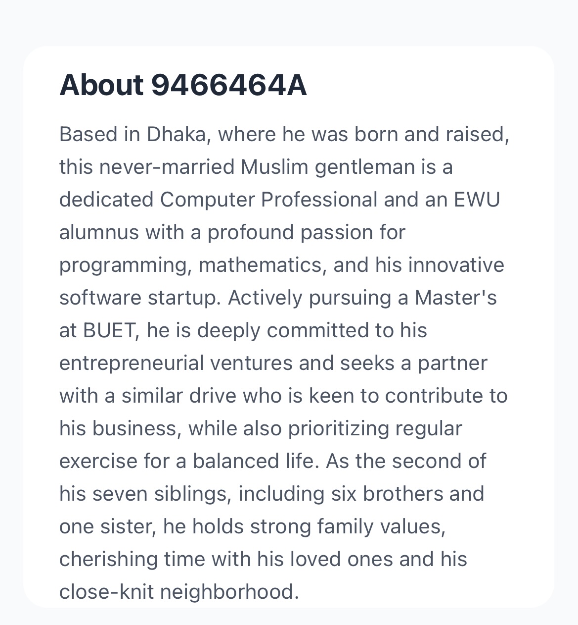 AI generated About Me text